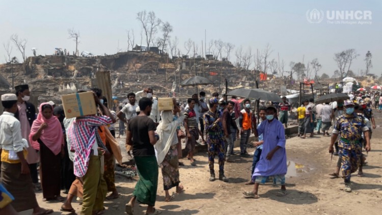 UNHCR เร่งช่วยไฟไหม้ค่ายโรฮิงญา ไร้ที่อยู่กว่า 45,000 คน