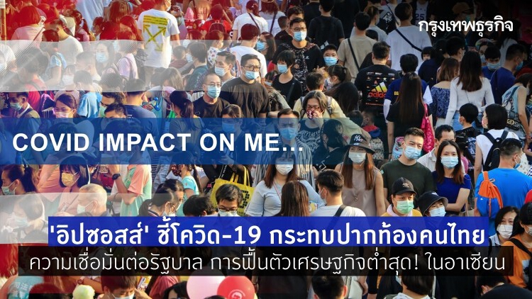 'อิปซอสส์' ชี้โควิด-19 กระทบปากท้องคนไทย ความเชื่อมั่นต่อรัฐบาล การฟื้นตัวเศรษฐกิจต่ำสุด! ในอาเซียน