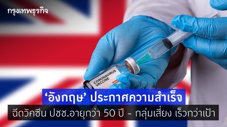 ‘อังกฤษ’ ประกาศความสำเร็จฉีดวัคซีน ปชช.อายุกว่า 50 ปี เร็วกว่าเป้า
