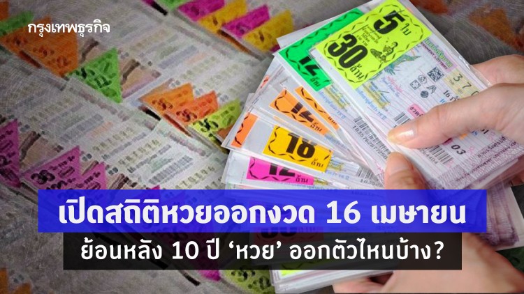 เปิดสถิติเลขเด็ด ‘ผลสลากกินแบ่งรัฐบาล’ งวด 16 เมษายน ย้อนหลัง 10 ปี 'หวย' ออกตัวไหนบ้าง?