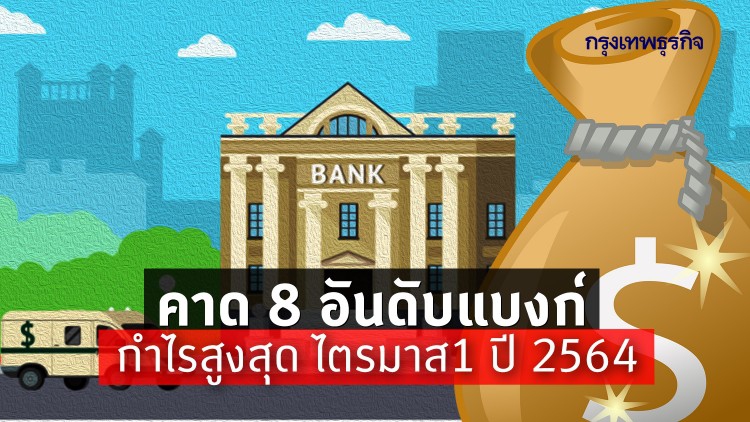 คาด 8 อันดับแบงก์ ‘กำไร’สูงสุด ไตรมาส 1/64 