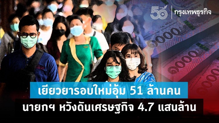 เยียวยารอบใหม่อุ้ม 51 ล้านคน นายกฯ หวังดันเศรษฐกิจ 4.7 แสนล้าน