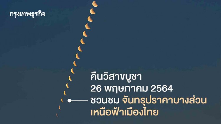สดร.ชวนชม 'จันทรุปราคาบางส่วน' คืน 'วันวิสาขบูชา' 26 พฤษภาคม