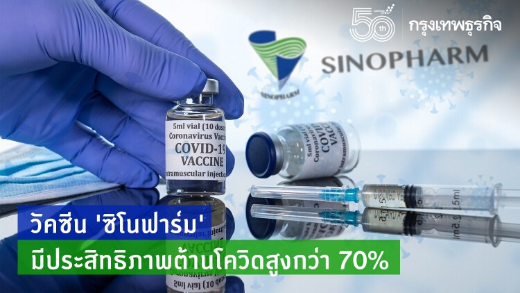 เผยผลศึกษาครั้งแรก วัคซีน 'ซิโนฟาร์ม' สู้โควิดสูงกว่า 70%