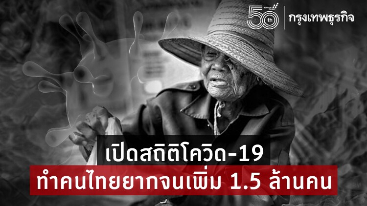 เปิดสถิติโควิด-19 ทำคนไทยยากจนเพิ่ม1.5ล้านคน