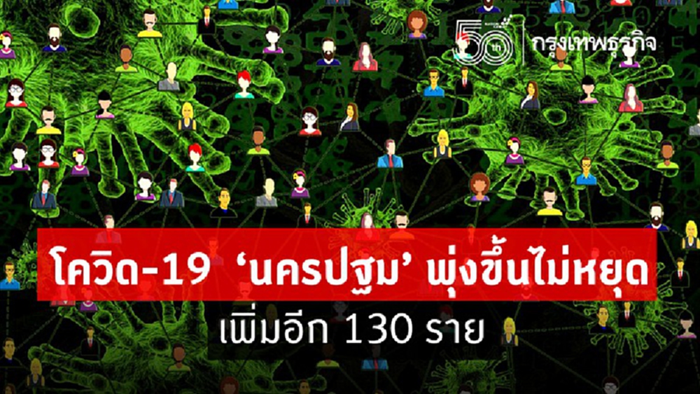 โควิด-19  'นครปฐม' พุ่งขึ้นไม่หยุด เพิ่มอีก 130 ราย
