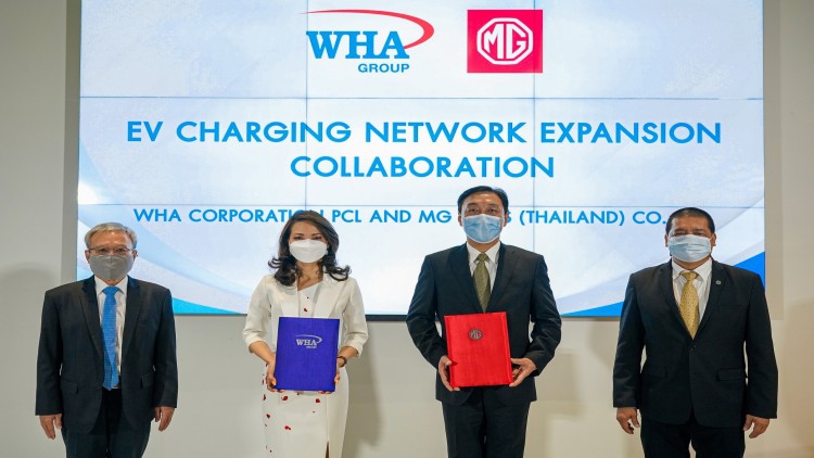 WHA ผนึก"เอ็มจี"ติดตั้งสถานีชาร์จรถยนต์ไฟฟ้า5แห่งในนิคมฯ