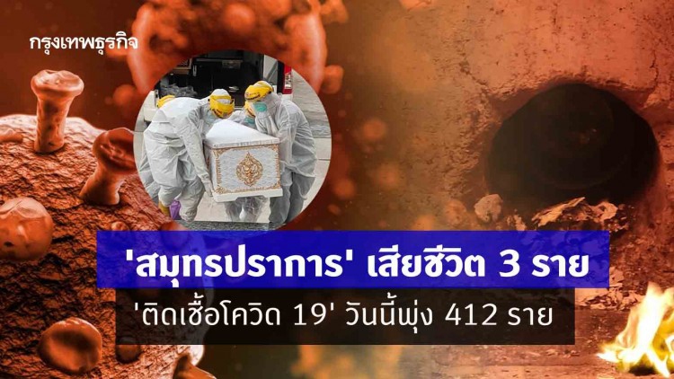 'สมุทรปราการ' เสียชีวิต 3 ราย 'ติดเชื้อโควิด 19' วันนี้พุ่ง 412 ราย
