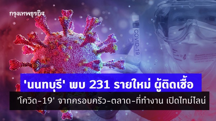 'นนทบุรี' พบ 231 รายใหม่ ผู้ติดเชื้อ 'โควิด-19' จากครอบครัว-ตลาด-ที่ทำงาน เปิดไทม์ไลน์