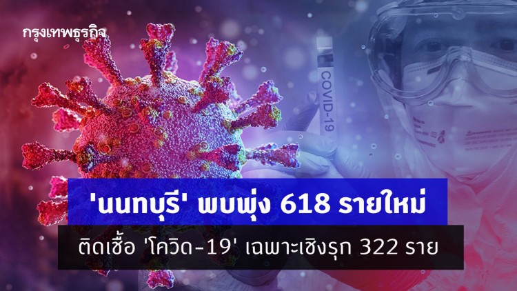 'นนทบุรี' พบพุ่ง 618 รายใหม่ ติดเชื้อ 'โควิด-19' เฉพาะเชิงรุก 322 ราย