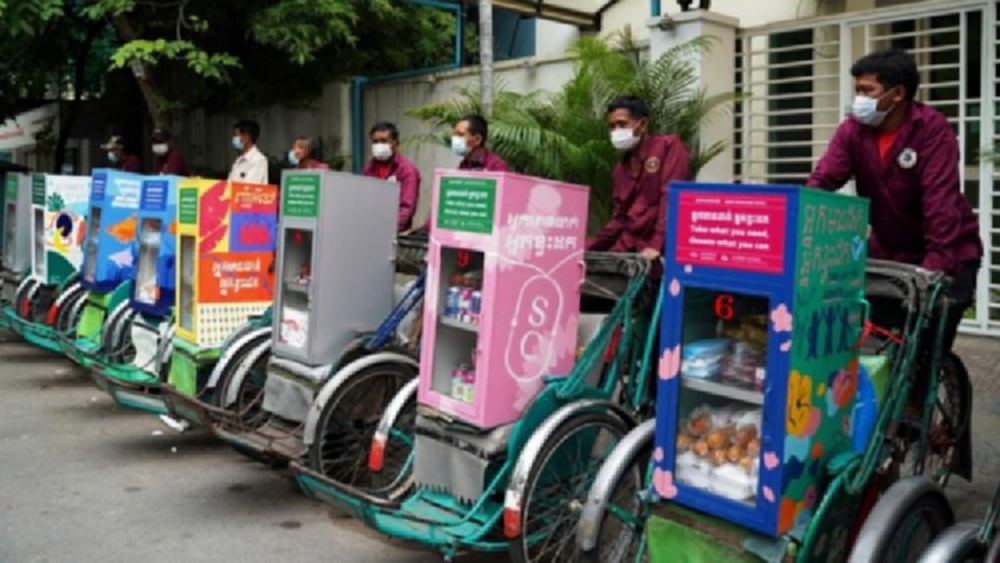 ไอเดียล้ำ! ‘สามล้อปันสุข’พนมเปญสู้ภัยโควิด