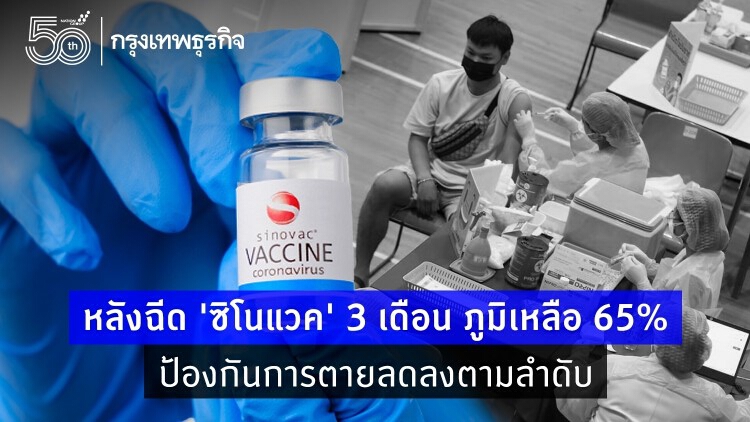 'หมอธีระวัฒน์' ชี้ 3 เดือน ภูมิลดเหลือ 65% หลังฉีดซิโนแวค