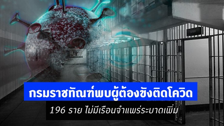 กรมราชทัณฑ์พบผู้ต้องขังติดโควิด 196 ราย ไม่มีเรือนจำแพร่ระบาดเพิ่ม