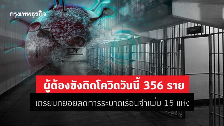 'กรมราชทัณฑ์' พบผู้ต้องขังติดโควิดวันนี้ 356 ราย เตรียมทยอยลดการระบาดเรือนจำเพิ่ม 15 แห่ง