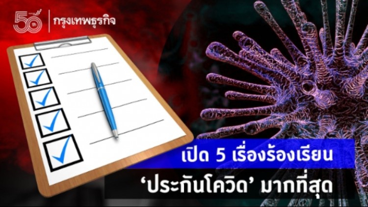 เปิด 5 เรื่องร้องเรียน'ประกันโควิด'มากที่สุด ปีนี้สถิติใหม่เคสพุ่งทะลุพัน