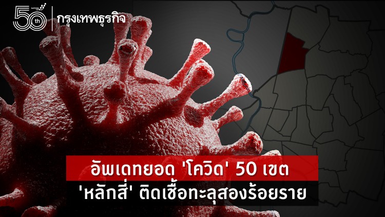 อัพเดท 'โควิด' 50 เขต จับตา 'หลักสี่-บางคอแหลม-บางกะปิ-จอมทอง-บางขุนเทียน' ติดเชื้อทะลุร้อย