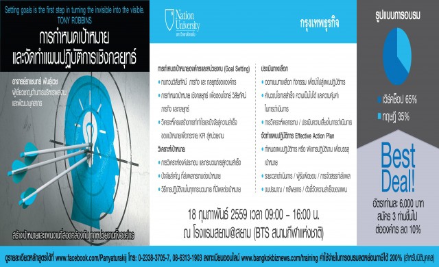 การกำหนดเป้าหมายและจัดทำแผนปฏิบัติการเชิงกลยุทธ์  สร้างเป้าห