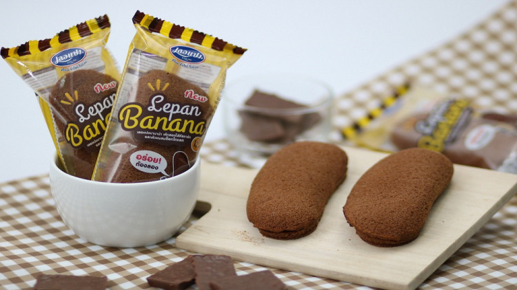 เลอแปงบานาน่าไส้คัสตาร์ครสกล้วยผสมช็อกโกแลต