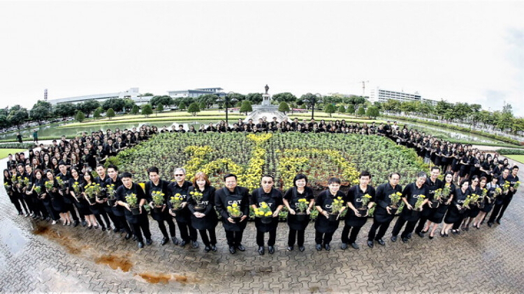 CAT ร้อยดวงใจ “ปลูกดาวเรือง” ถวายในหลวง รัชกาลที่ 9