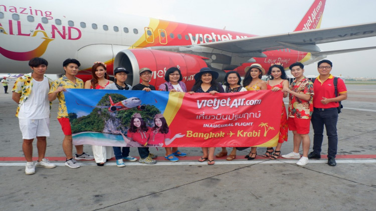 ไทยเวียตเจ็ทเปิดเที่ยวบินปฐมฤกษ์ จากสุวรรณภูมิสู่กระบี่