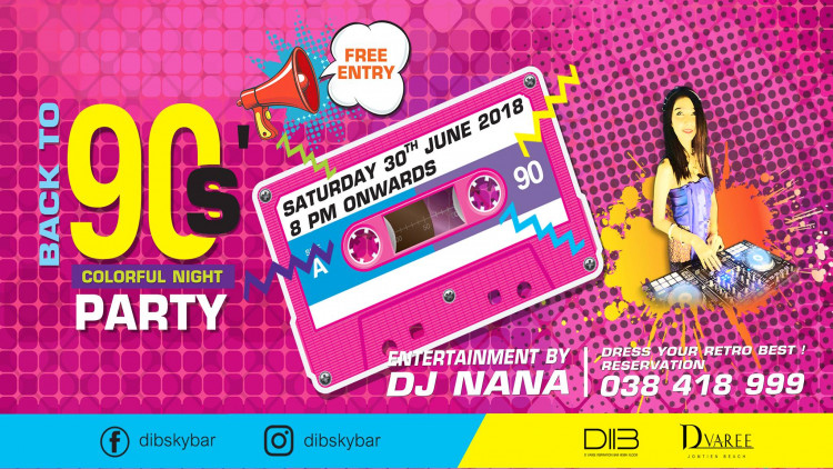 90's Colorful Night Party at D.I.B Sky Bar Pattaya
