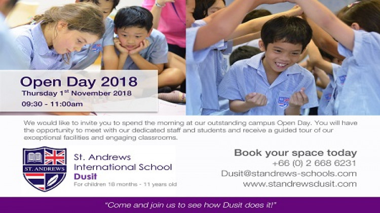 โรงเรียนนานาชาติเซนต์แอนดรูว์สาขาดุสิต จัดงาน Open Day