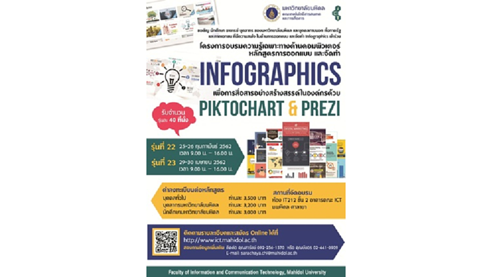 หลักสูตรการออกแบบและจัดทำ Infographics 