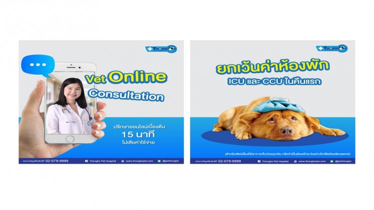 รพส.ทองหล่อ เปิดบริการ Vet Online Consult ลดเสี่ยง COVID-19