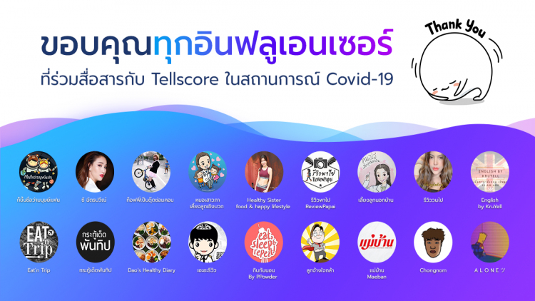 Tellscore ขอบคุณพลังอินฟลูเอนเซอร์จิตอาสากว่า 2,200 คน
