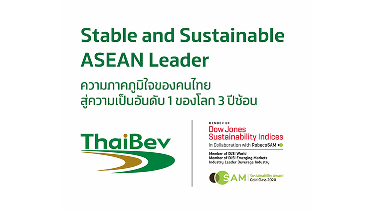 ไทยเบฟ ครองอันดับ 1 DJSI อุตสาหกรรมเครื่องดื่ม 3 ปีซ้อน