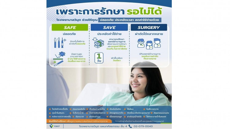 โรงพยาบาลวิมุต ชูบริการ “Safe Save Surgery”