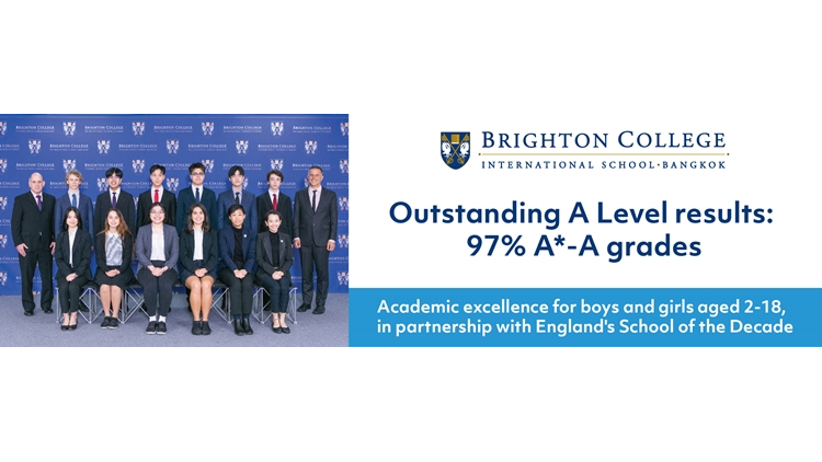 โรงเรียนนานาชาติ ไบรท์ตัน คอลเลจ กรุงเทพฯ ฉลองผลสอบคะแนน A Level สูงสุดในประเทศไทย