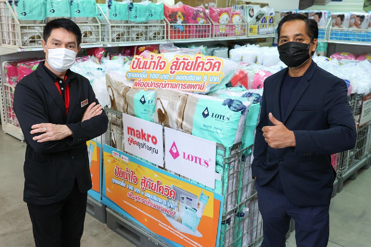 แม็คโคร จับมือ ที่นอนโลตัส “ปันน้ำใจ สู้ภัยโควิด”