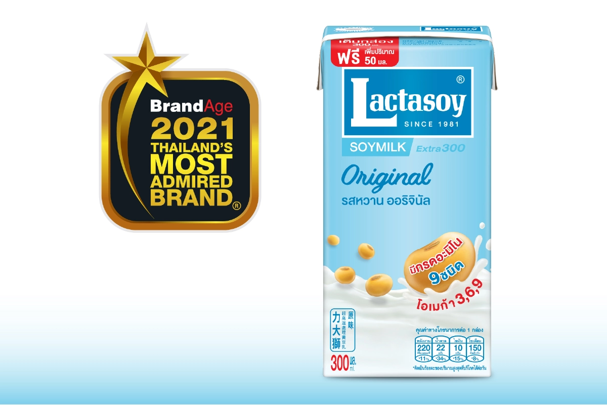 “แลคตาซอย” คว้ารางวัล Thailand’s Most Admired Brand 2021
