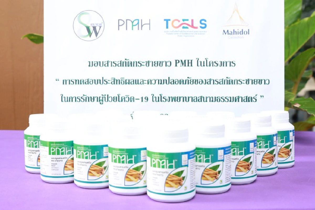 การบริจาคผลิตภัณฑ์กระชายขาวเพื่อโครงการวิจัย