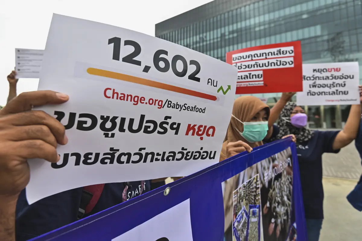 หอบ 1.2 หมื่นชื่อยื่น “ซูเปอร์มาร์เก็ต” หยุดขายสัตว์น้ำโตไม่เต็มวัย