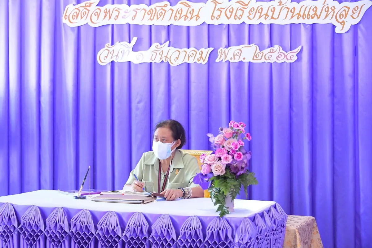 กรมสมเด็จพระเทพฯ เสด็จพระราชดำเนินไปทรงเยี่ยม และติดตามการดำเนินงานโครงการพระราชดำริ โรงเรียนบ้านแม่หลุย จ.แม่ฮ่องสอน