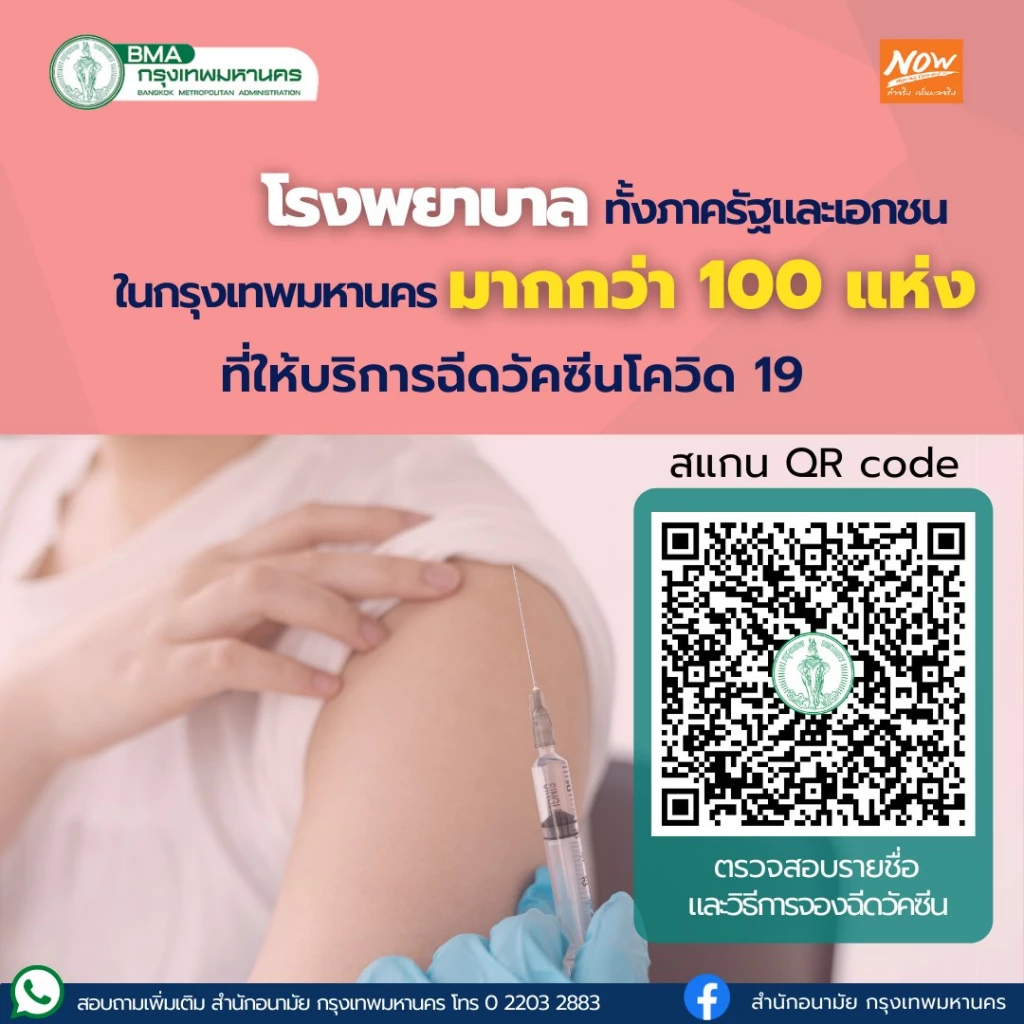 เช็ค ขั้นตอนจองคิว "ฉีดวัคซีนโควิด" เข็ม 1-4 พื้นที่ กทม.