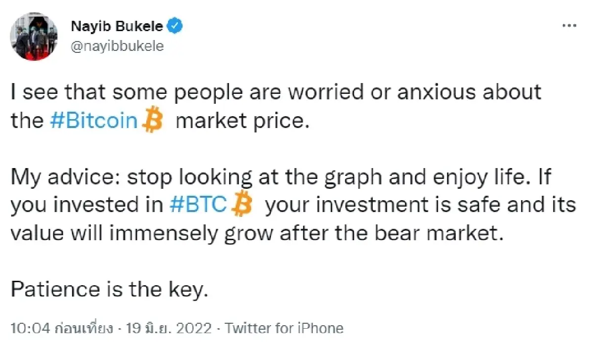 'นายิบ บูเคเล' ประธานาธิบดีเอลซัลวาดอร์ คาด 'บิตคอยน์' พุ่ง หลังตลาดหมีสิ้นสุด