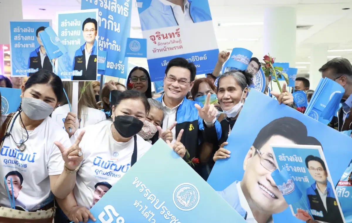 คนสงขลาแห่รับ "จุรินทร์" เชียร์เป็นนายกฯ ปราศรัยใหญ่เย็นนี้