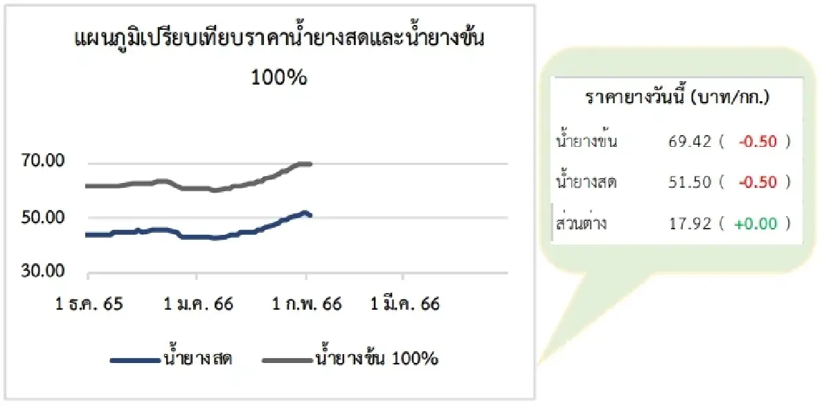 สถานการณ์ยางพารา วันที่ 2 กุมภาพันธ์ 2566