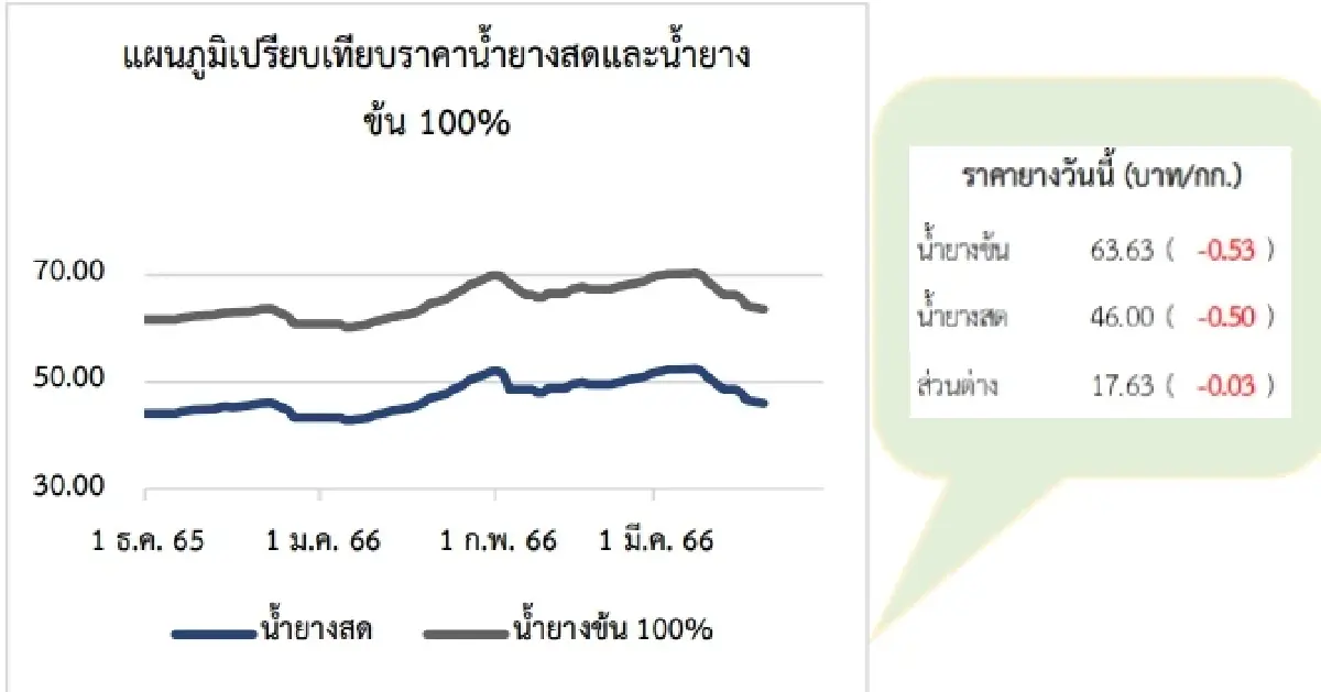 สถานการณ์ยางพารา วันที่ 20 มีนาคม 2566