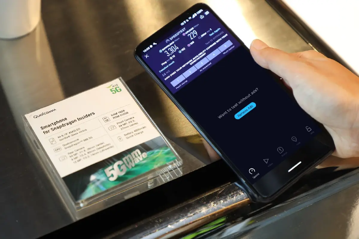 AIS โชว์เหนือ!! ประกาศศักยภาพความเร็ว 5G มากกว่า 3Gbps รายแรกในไทย!!