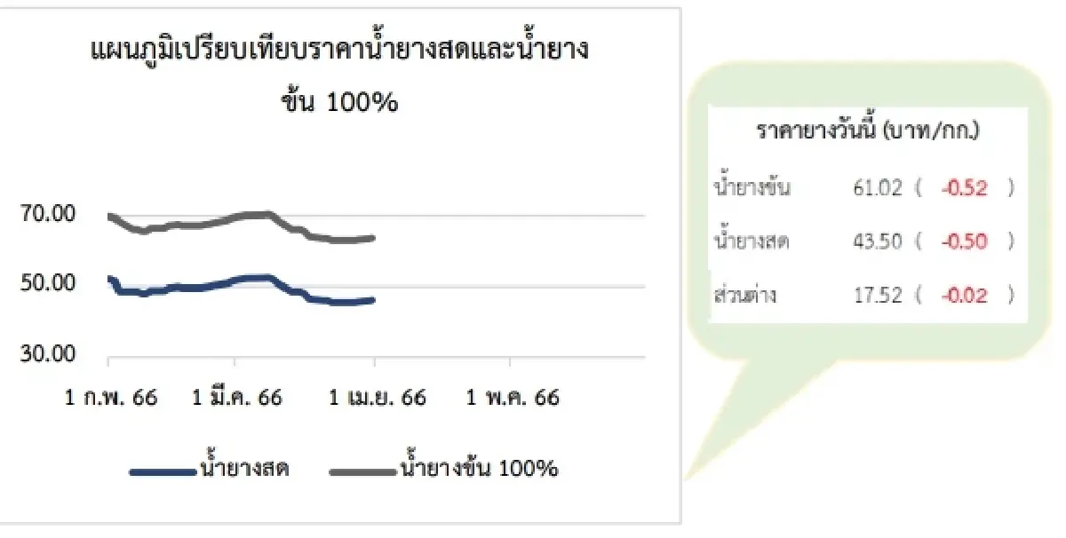 สถานการณ์ยางพารา วันที่ 12 เมษายน 2566