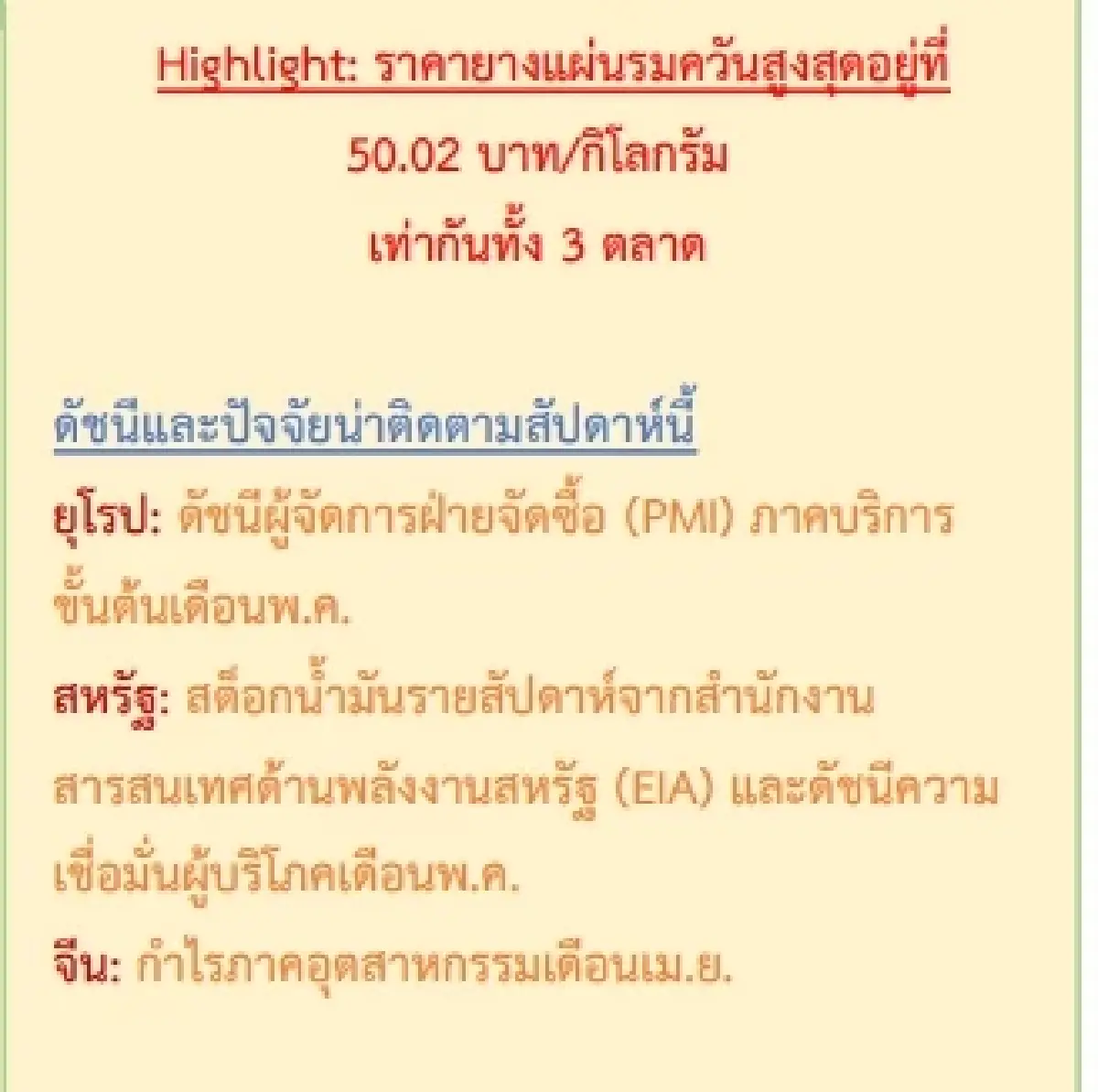 สถานการณ์ยางพารา วันที่ 25 พฤษภาคม 2566