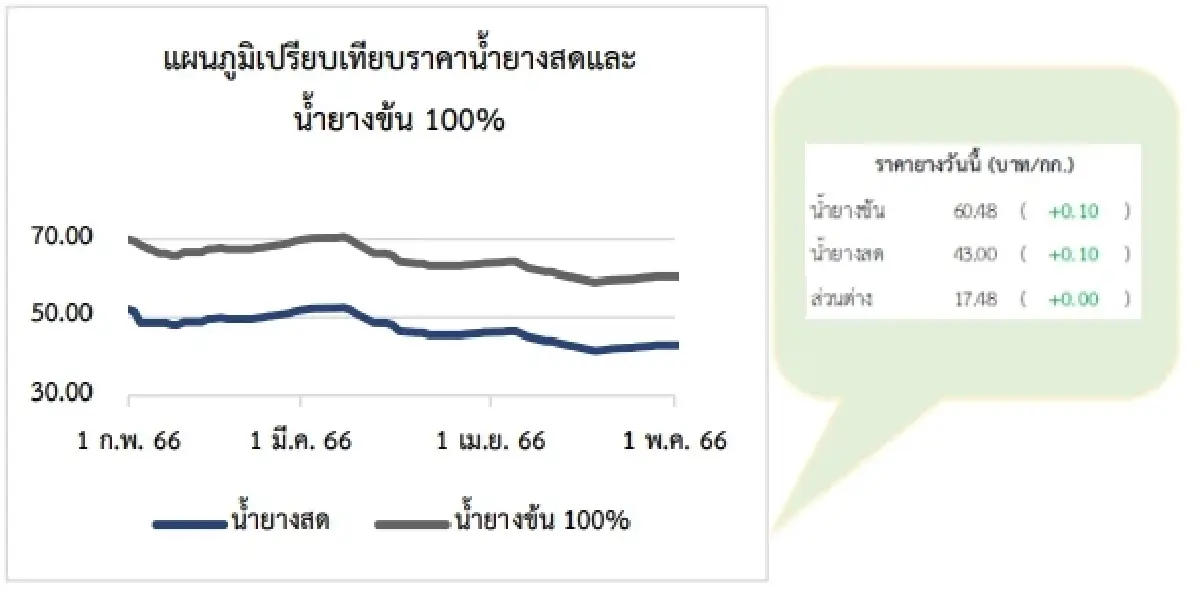 สถานการณ์ยางพารา วันที่ 12 พฤษภาคม 2566