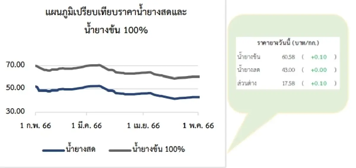 สถานการณ์ยางพารา วันที่ 15 พฤษภาคม 2566