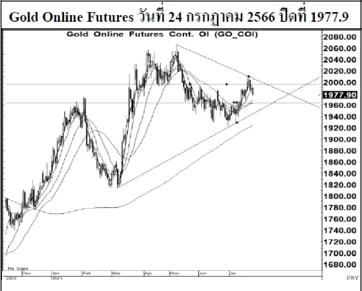 DAILY GOLD Futures : บล.เคจีไอฯ Spot Gold (Dollar/Troy Ounce) -2.01 1959.93