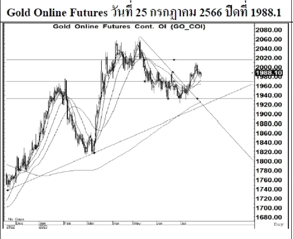 DAILY GOLD Futures : บล.เคจีไอฯ Spot Gold (Dollar/Troy Ounce) +2.54  1962.47