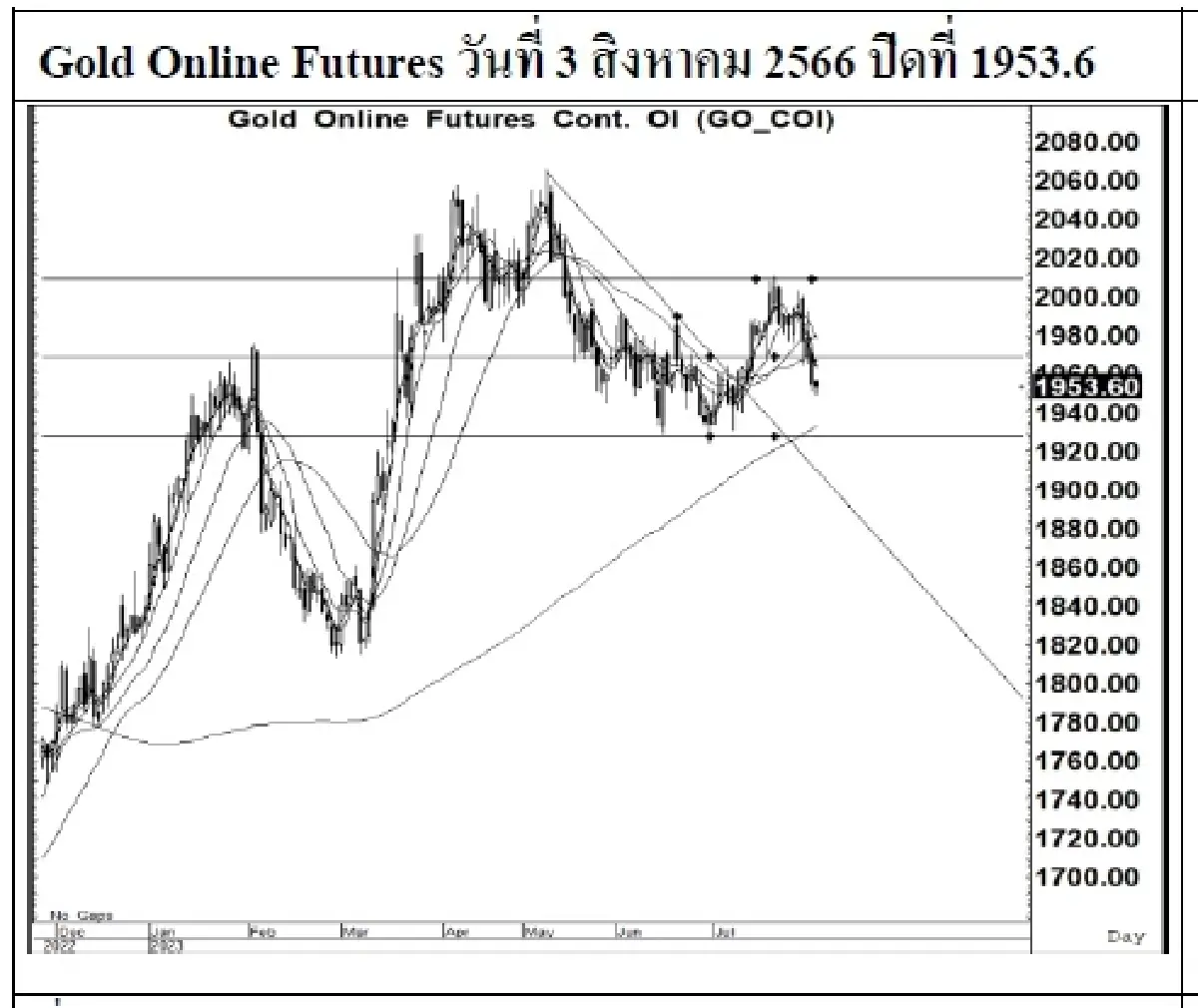 DAILY GOLD Futures : บล.เคจีไอฯ Spot Gold (Dollar/Troy Ounce) +0.02 1935.75